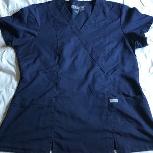 Greys Anatomy Navy Blue Scrub Top